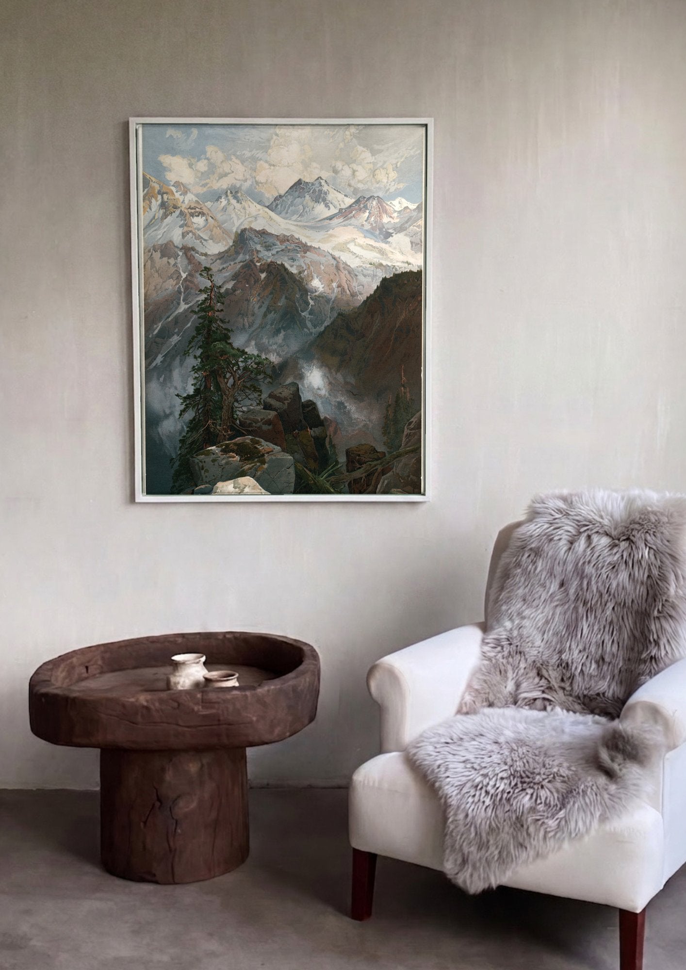 Quadro Decorativo Cume da Sierra Nevada - Thomas Moran em ambiente decorado