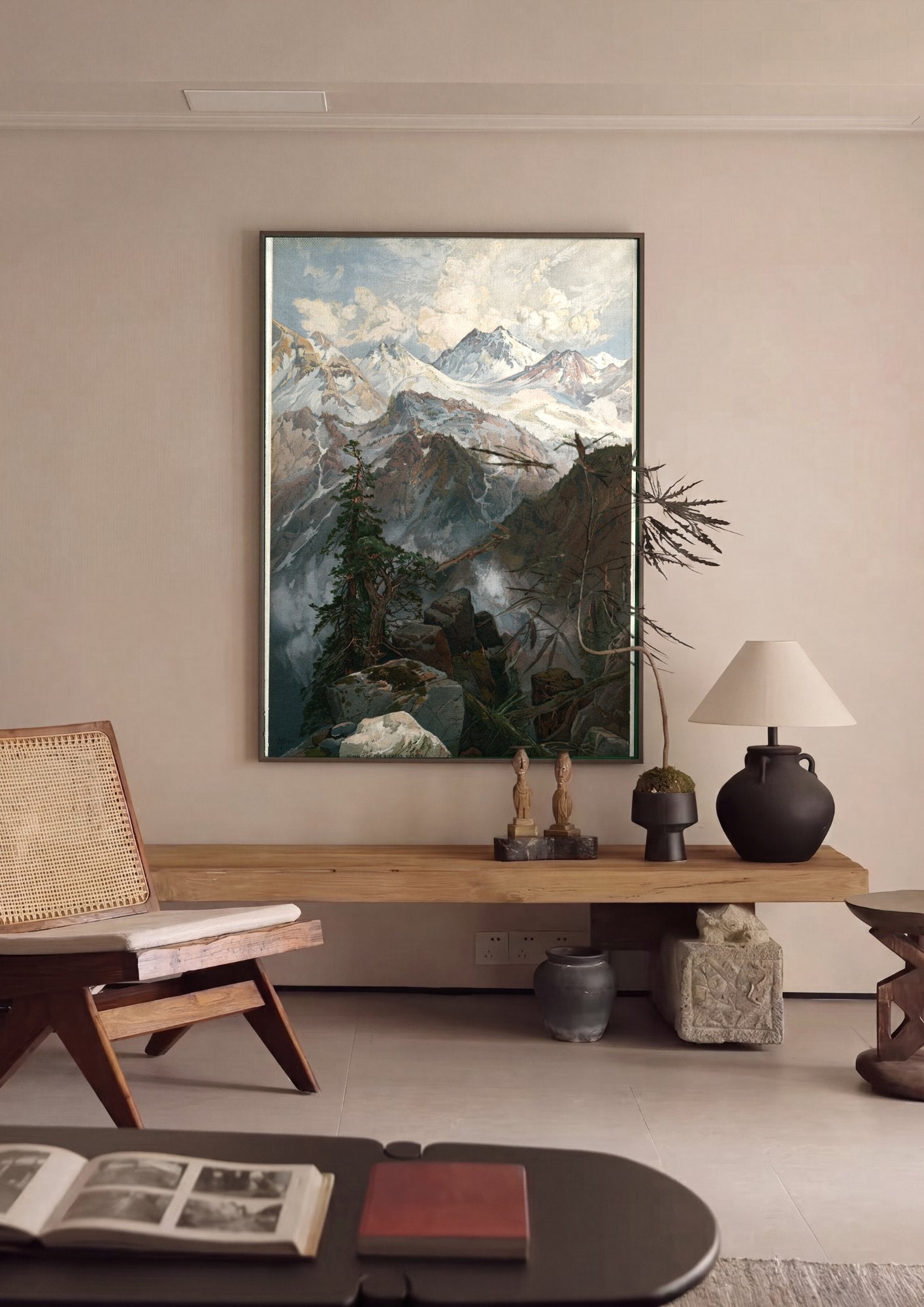 Quadro Decorativo Cume da Sierra Nevada - Thomas Moran em ambiente decorado