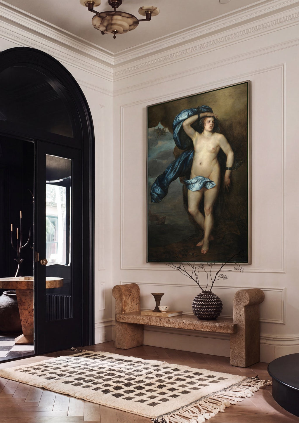 Quadro Decorativo Andrômeda Acorrentada – Anthony van Dyck em ambiente decorado