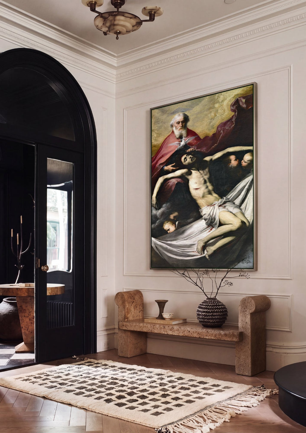 Quadro Decorativo A Santíssima Trindade - Jusepe de Ribera em ambiente decorado