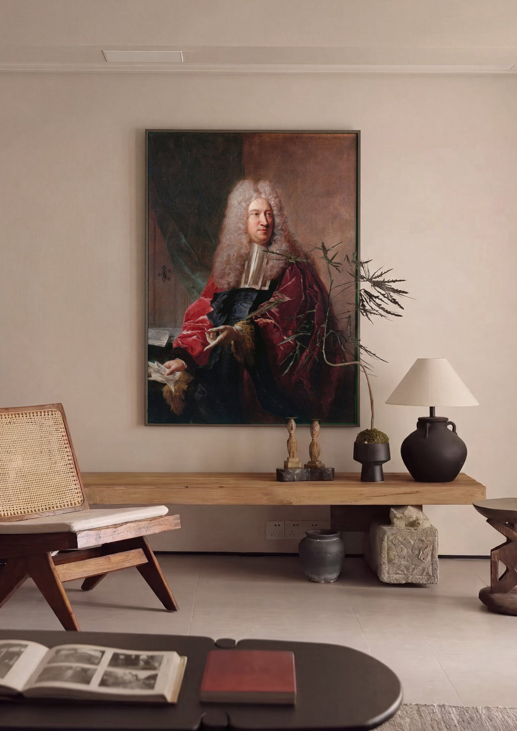 Quadro Decorativo Retrato de Magistrado - Jean François de Troy em ambiente decorado
