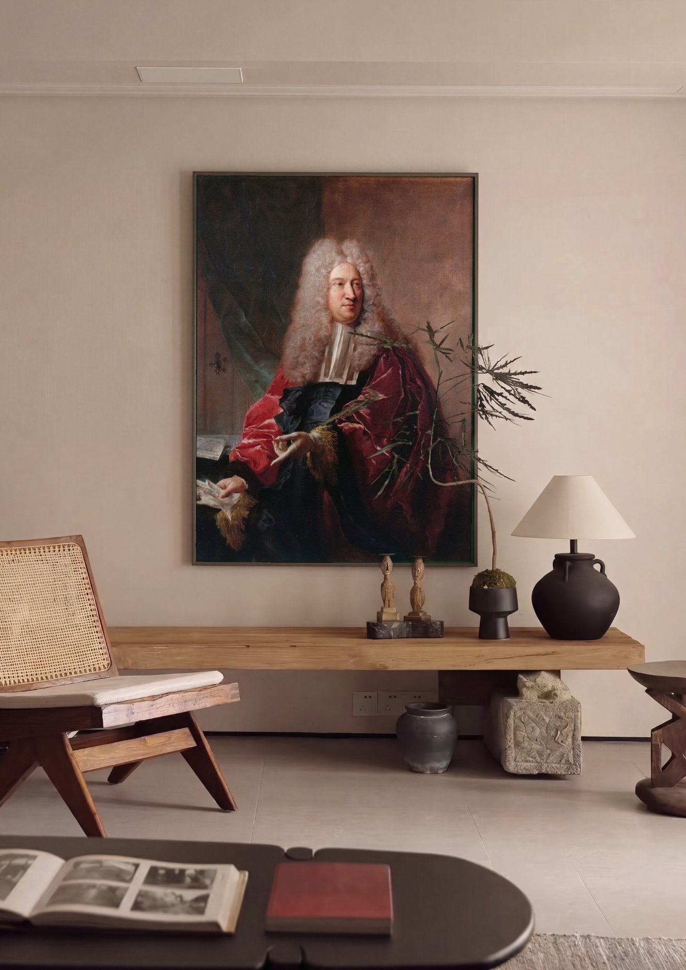 Quadro Decorativo Retrato de Magistrado - Jean François de Troy em ambiente decorado