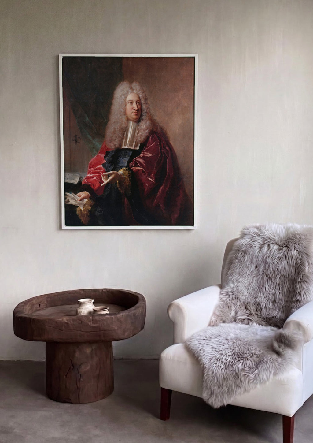 Quadro Decorativo Retrato de Magistrado - Jean François de Troy em ambiente decorado