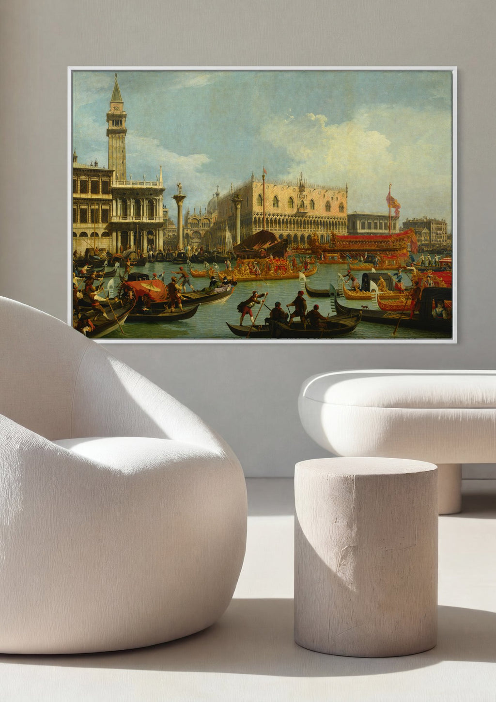 Quadro Decorativo A Chegada do Embaixador Frances - Canaletto em ambiente decorado