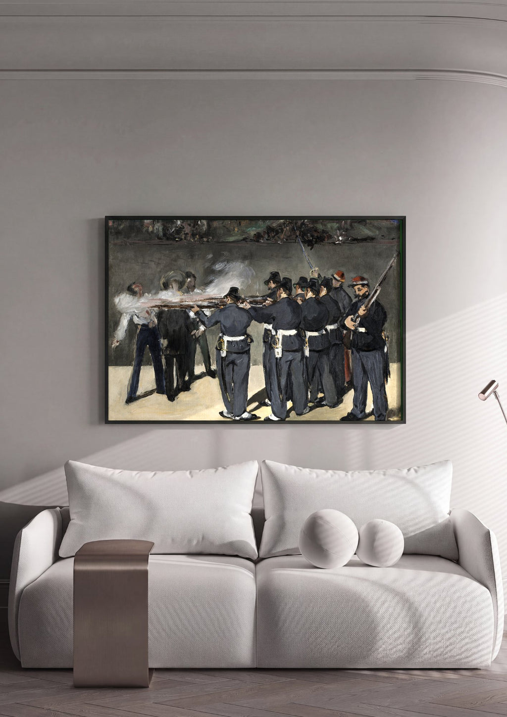 Quadro Decorativo A Execução do Imperador Maximiliano - Manet em ambiente decorado