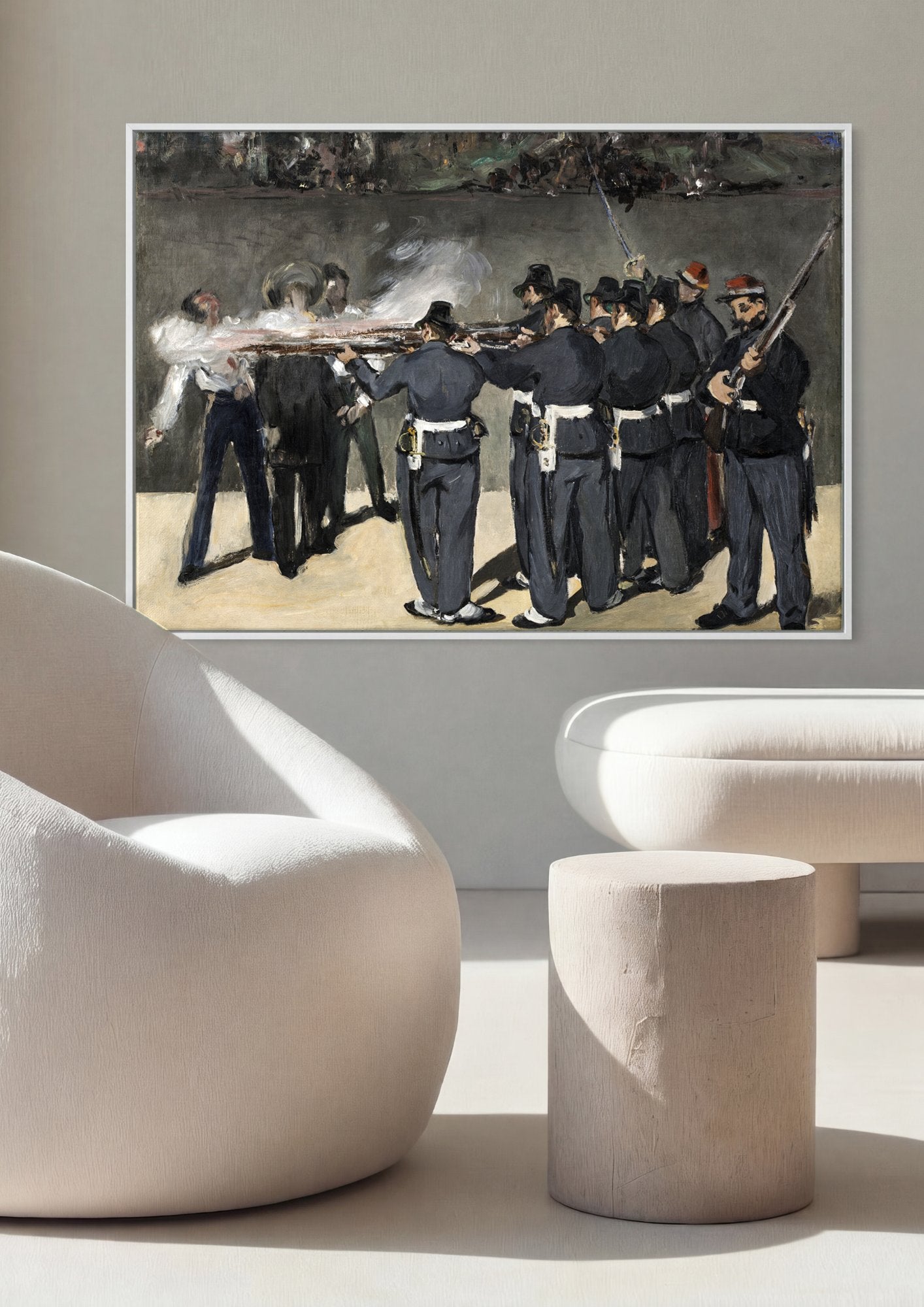Quadro Decorativo A Execução do Imperador Maximiliano - Manet em ambiente decorado