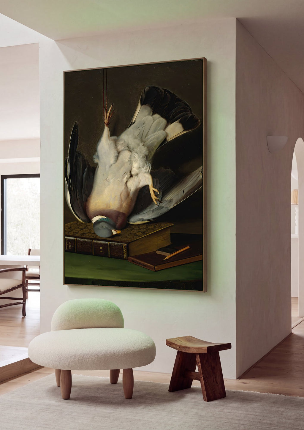 Quadro Decorativo Pombo-torcaz Pendurado - Ferdinand von Wright em ambiente decorado