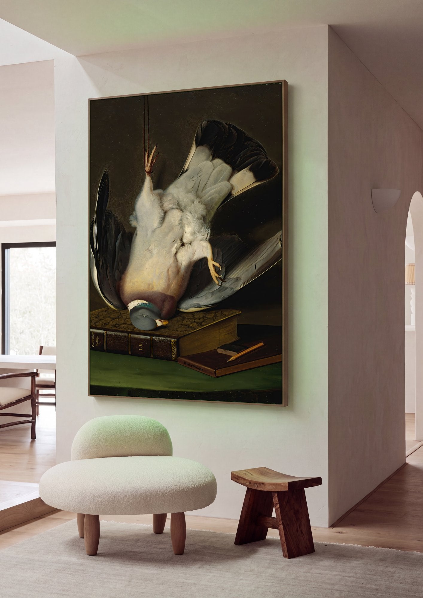 Quadro Decorativo Pombo-torcaz Pendurado - Ferdinand von Wright em ambiente decorado