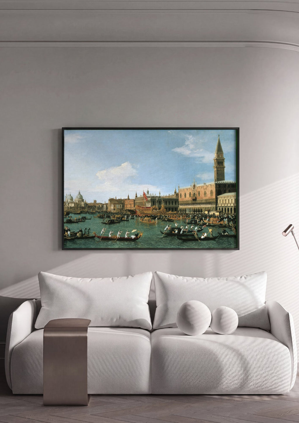 Quadro Decorativo A Chegada do Embaixador Francês - Canaletto em ambiente decorado
