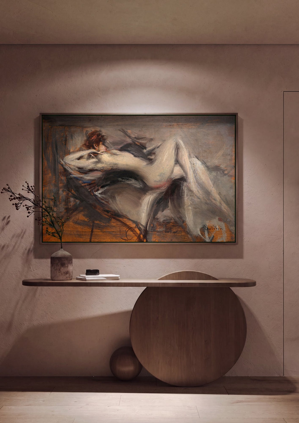 Quadro Decorativo Nu Feminino Reclinado - Boldini em ambiente decorado