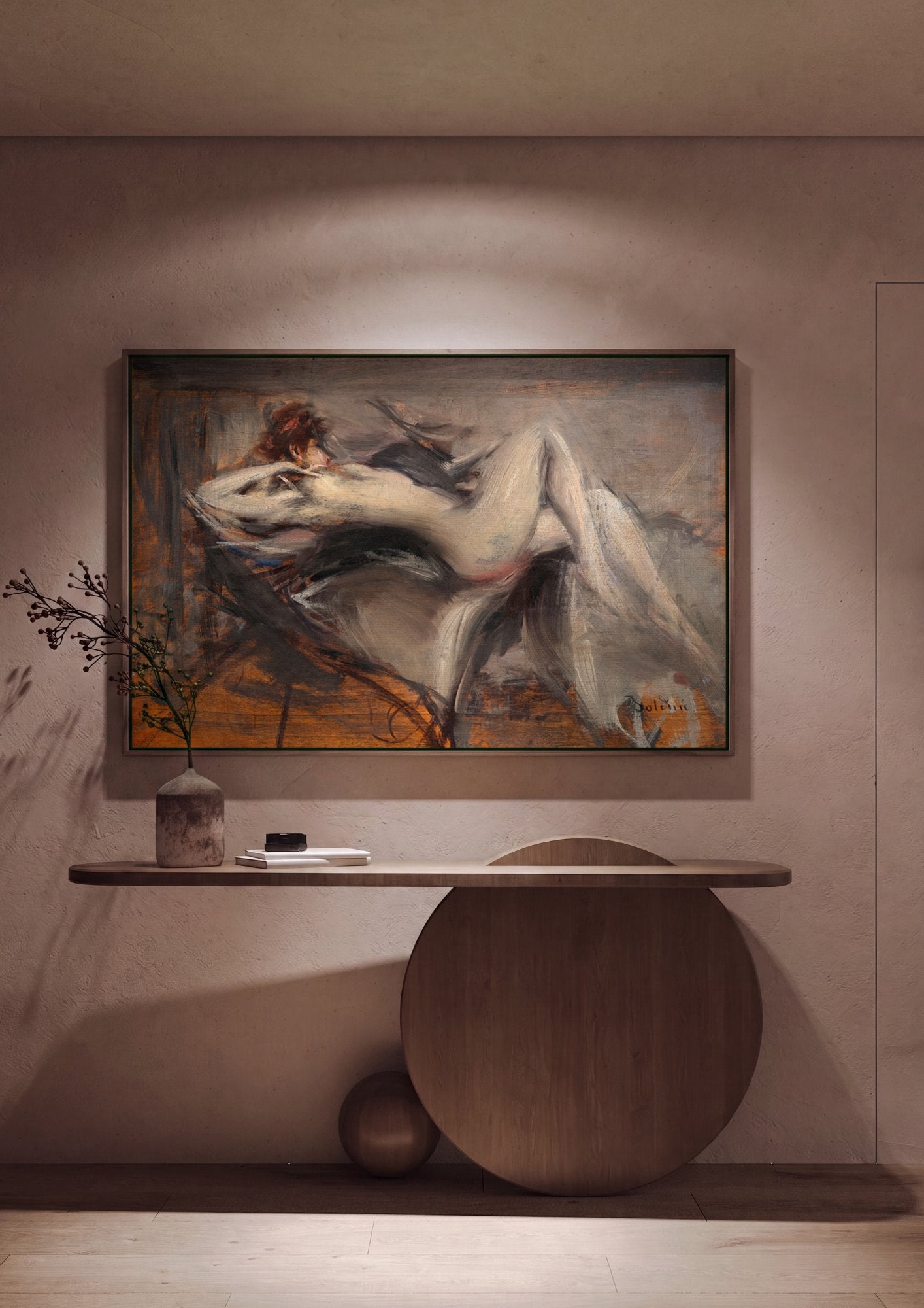 Quadro Decorativo Nu Feminino Reclinado - Boldini em ambiente decorado