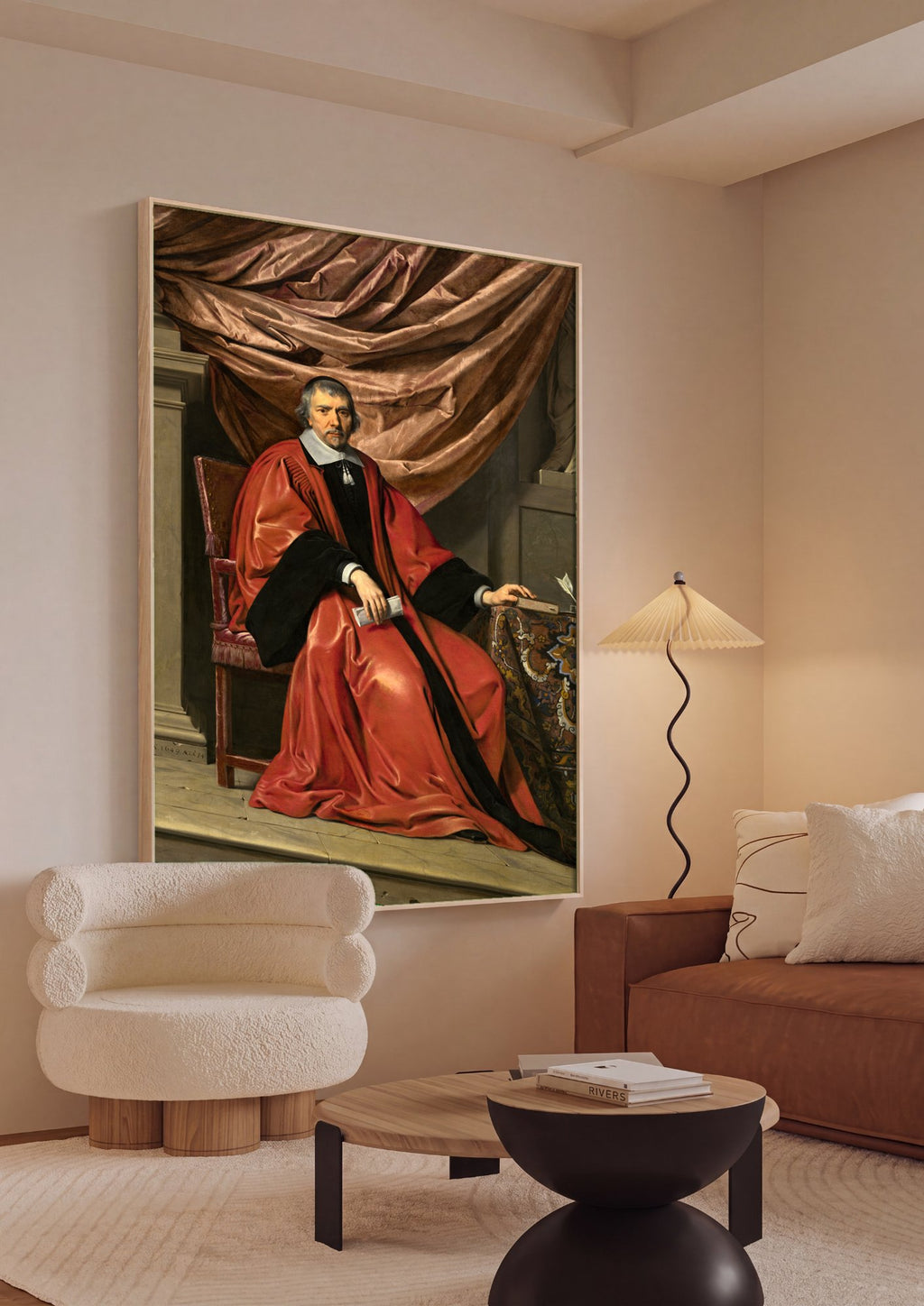 Quadro Decorativo Retrato de Magistrado - Philippe de Champaigne em ambiente decorado