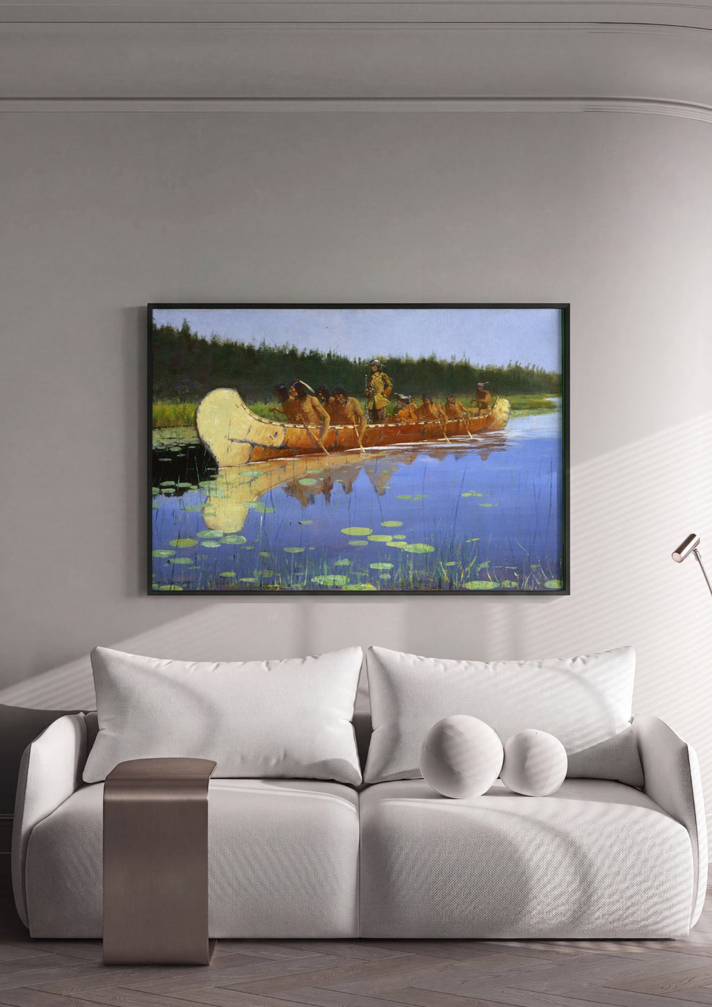 Quadro Decorativo A Viagem do Desbravador - Frederic Remington em ambiente decorado