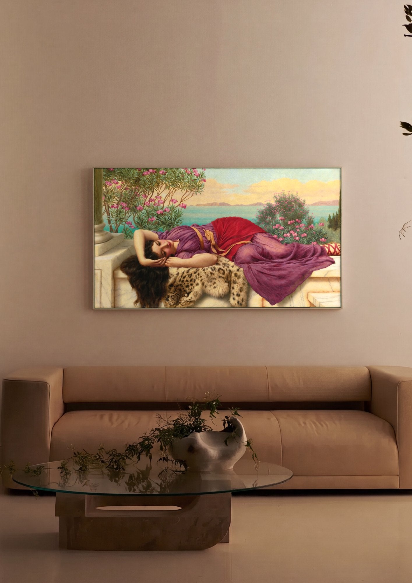 Quadro Decorativo A Favorita do Imperador - John William Godward em ambiente decorado