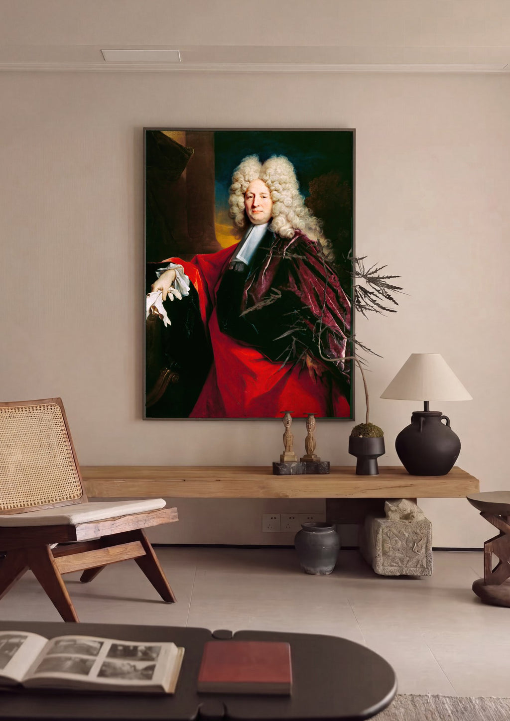 Quadro Decorativo Retrato de Magistrado - Nicolas de Largillière em ambiente decorado