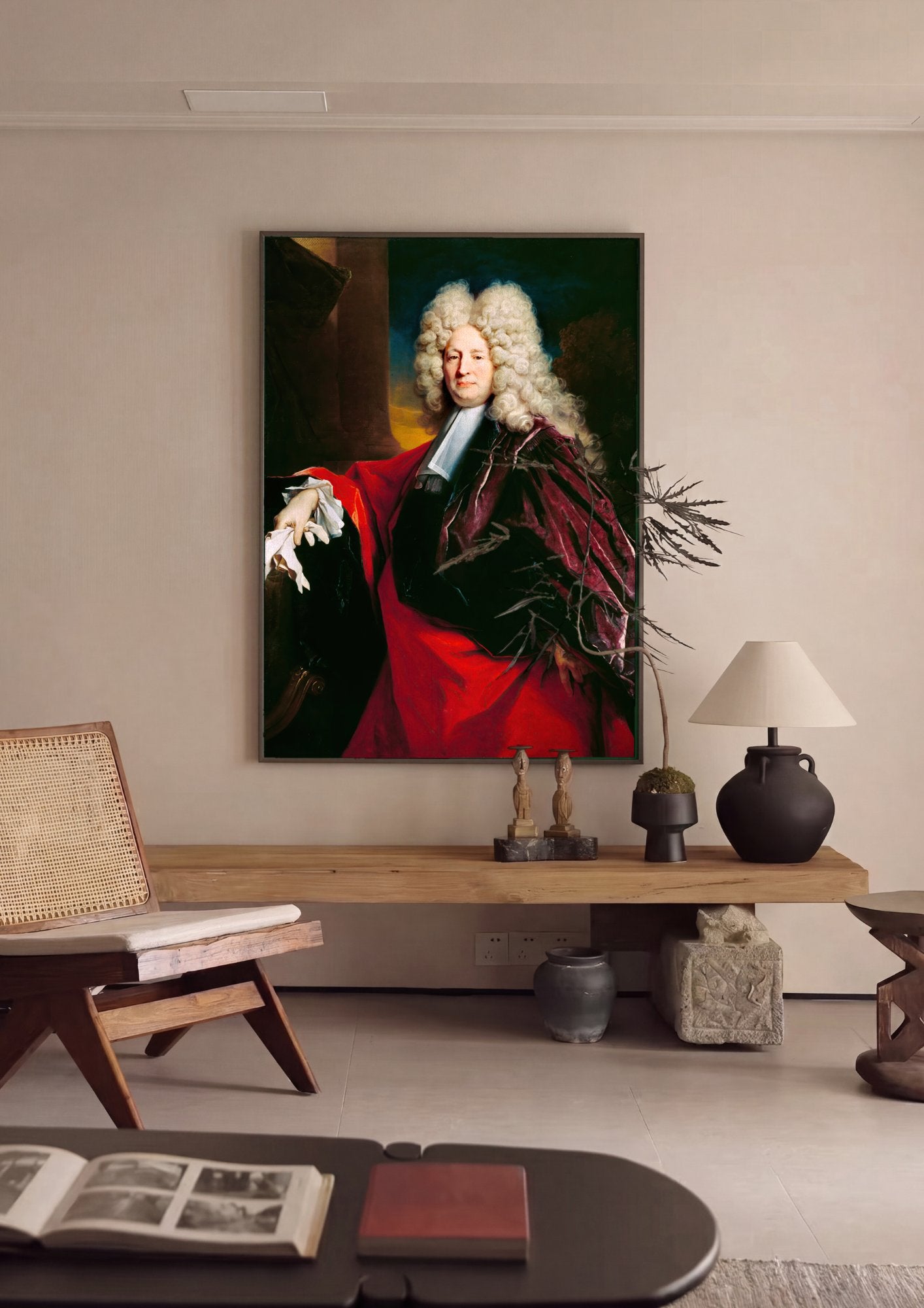 Quadro Decorativo Retrato de Magistrado - Nicolas de Largillière em ambiente decorado