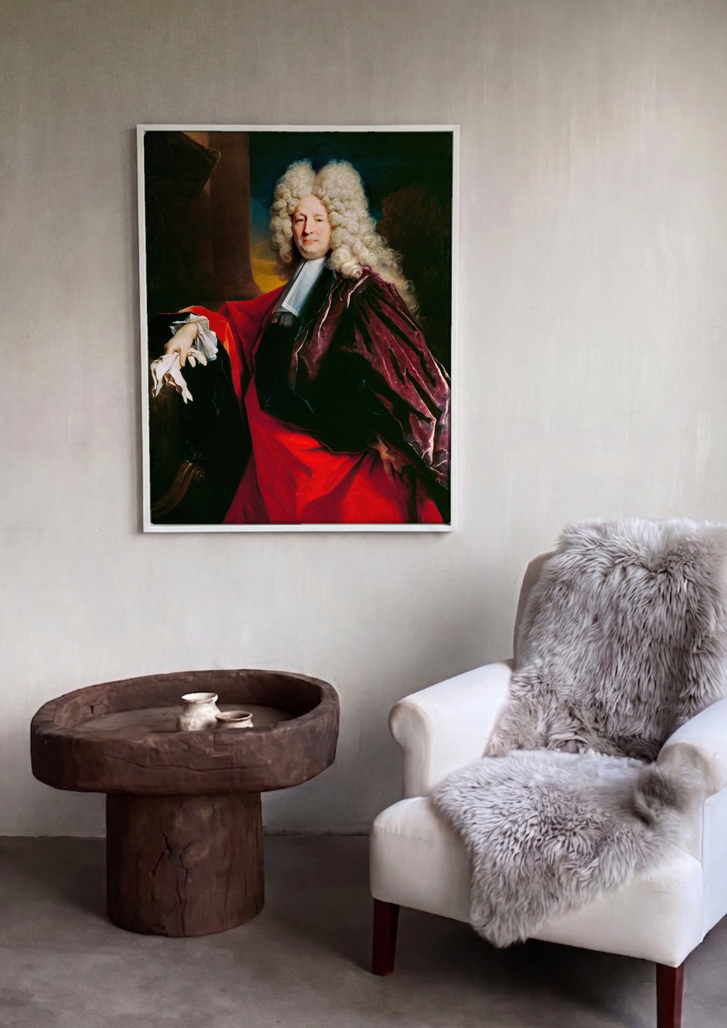 Quadro Decorativo Retrato de Magistrado - Nicolas de Largillière em ambiente decorado