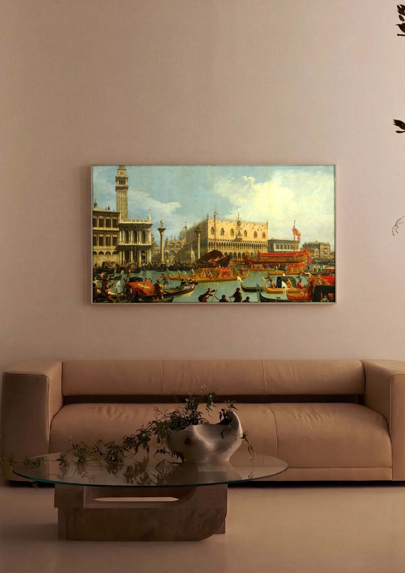 Quadro Decorativo A Chegada do Embaixador Francês - Canaletto em ambiente decorado