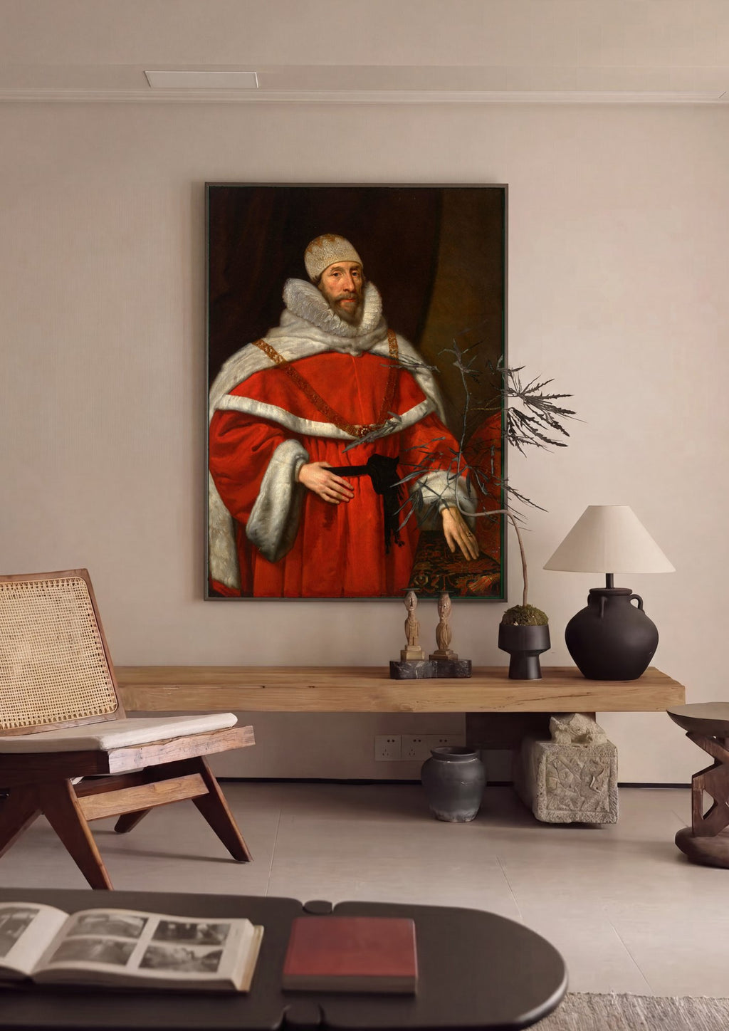 Quadro Decorativo Retrato de Magistrado - Daniël Mijtens em ambiente decorado