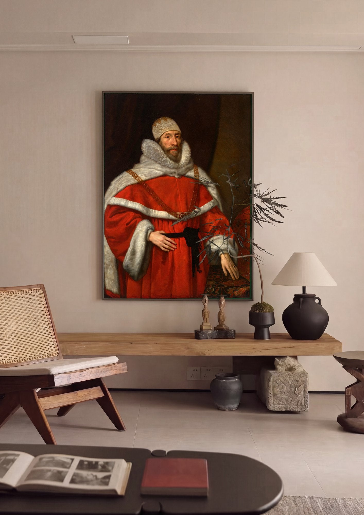 Quadro Decorativo Retrato de Magistrado - Daniël Mijtens em ambiente decorado