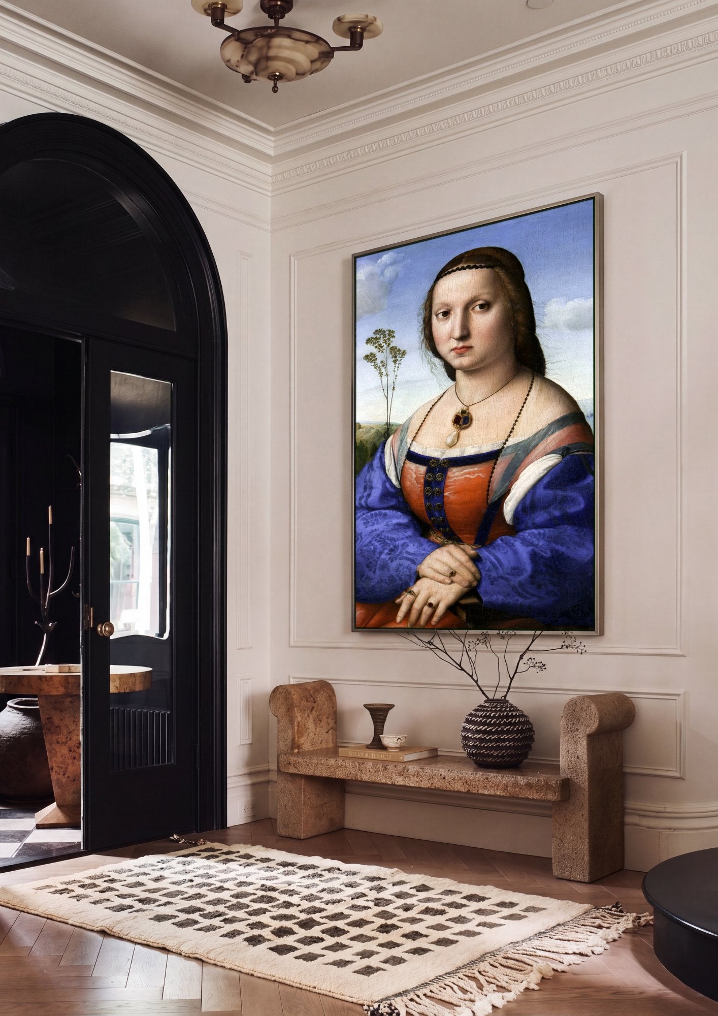 Quadro Decorativo A Donna Velata - Rafael em ambiente decorado