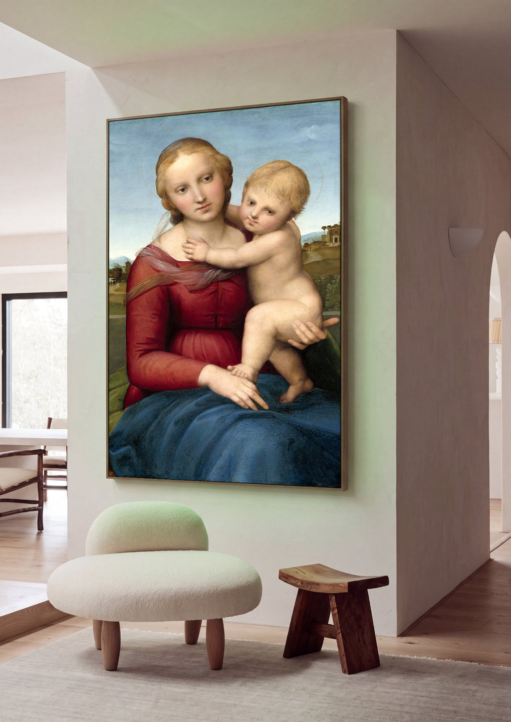 Quadro Decorativo Madonna Alba - Rafael em ambiente decorado