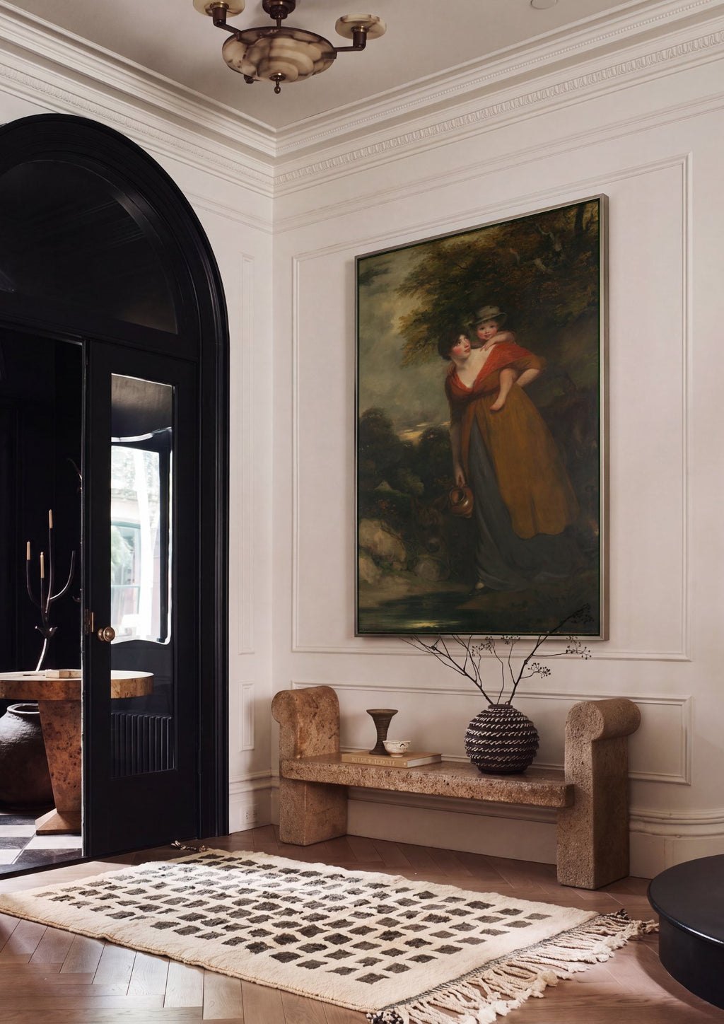Quadro Decorativo Mãe e Filho em Paisagem - John Hoppner em ambiente decorado