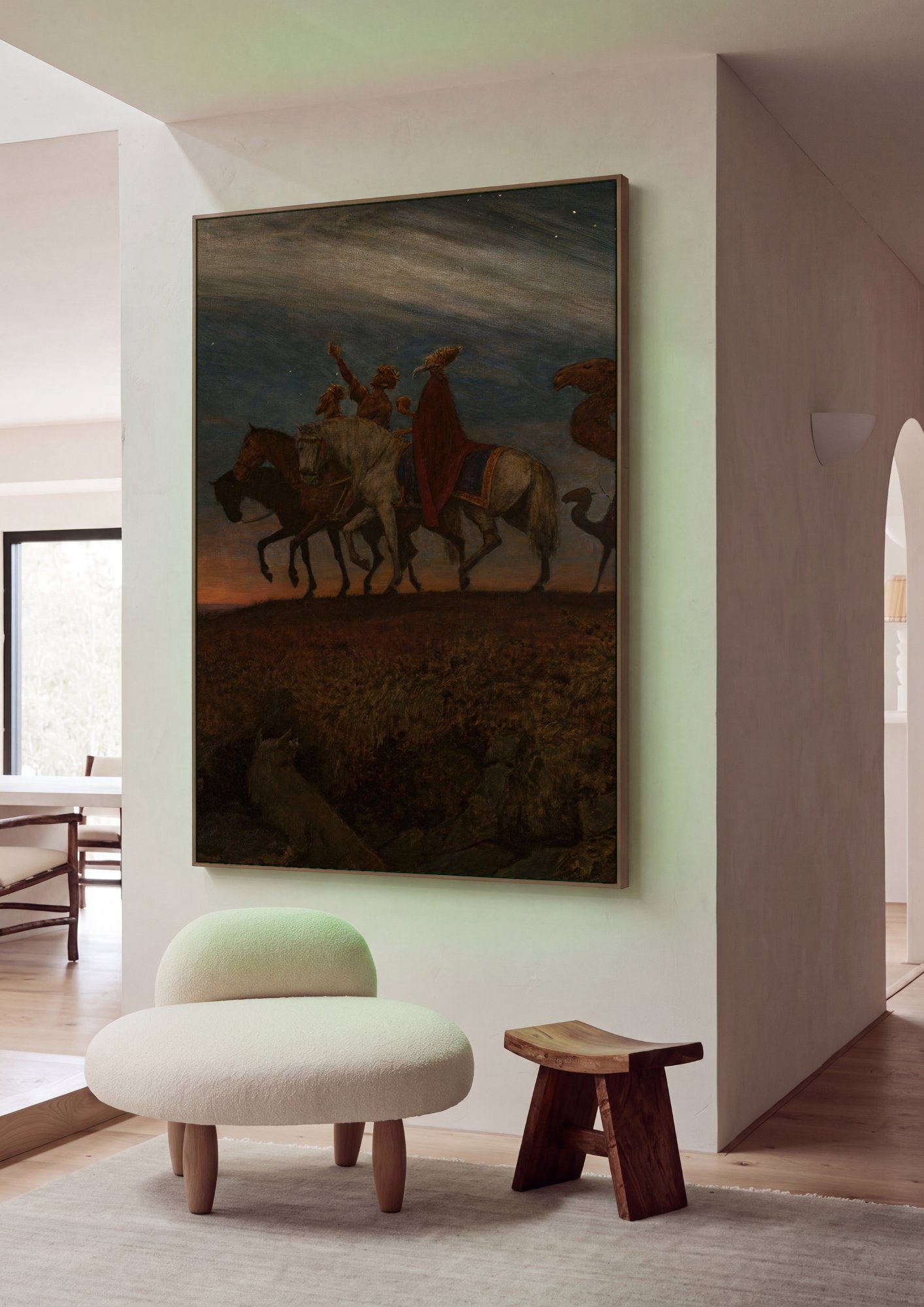 Quadro Decorativo A Viagem dos Reis Magos - Hans Thoma em ambiente decorado