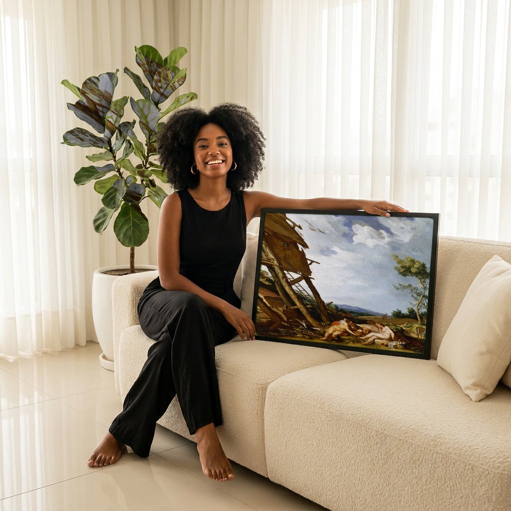 Quadro Decorativo A Idade do Ouro - Abraham Bloemaert com modelo em ambiente