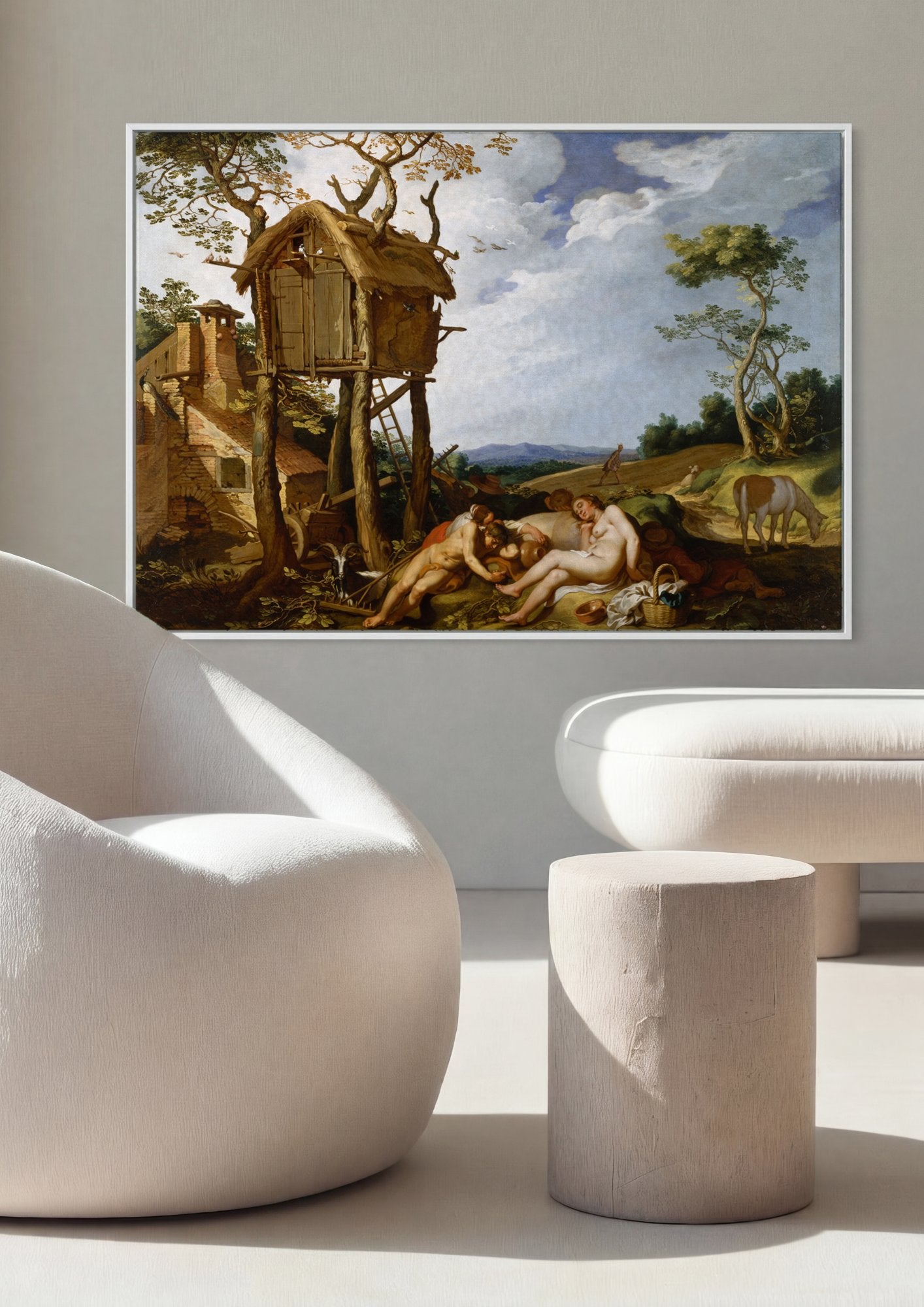Quadro Decorativo A Idade do Ouro - Abraham Bloemaert em ambiente decorado