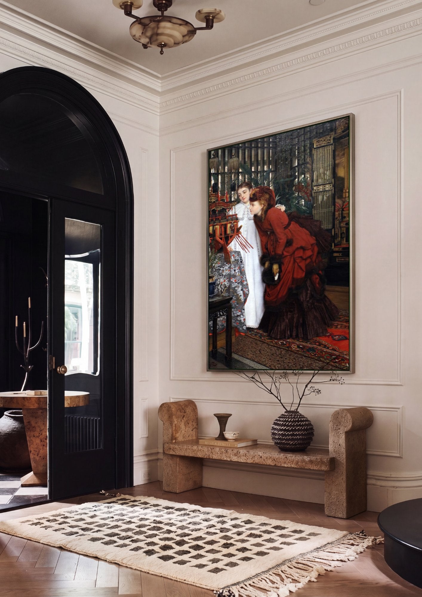 Quadro Decorativo Duas Garotas em Traje Japonês - James Tissot em ambiente decorado