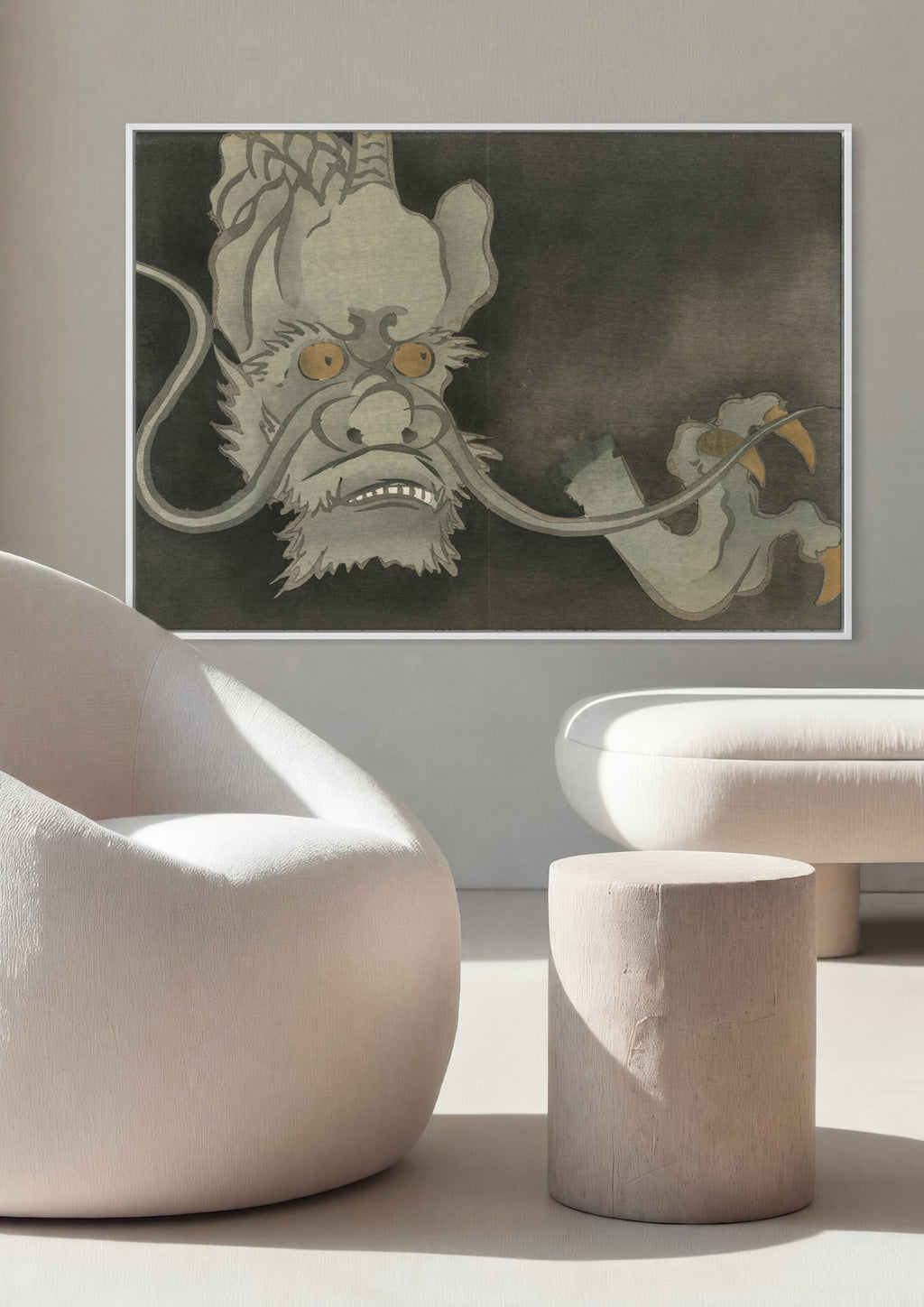 Quadro Decorativo Dragão do Mar - Kamisaka Sekka em ambiente decorado
