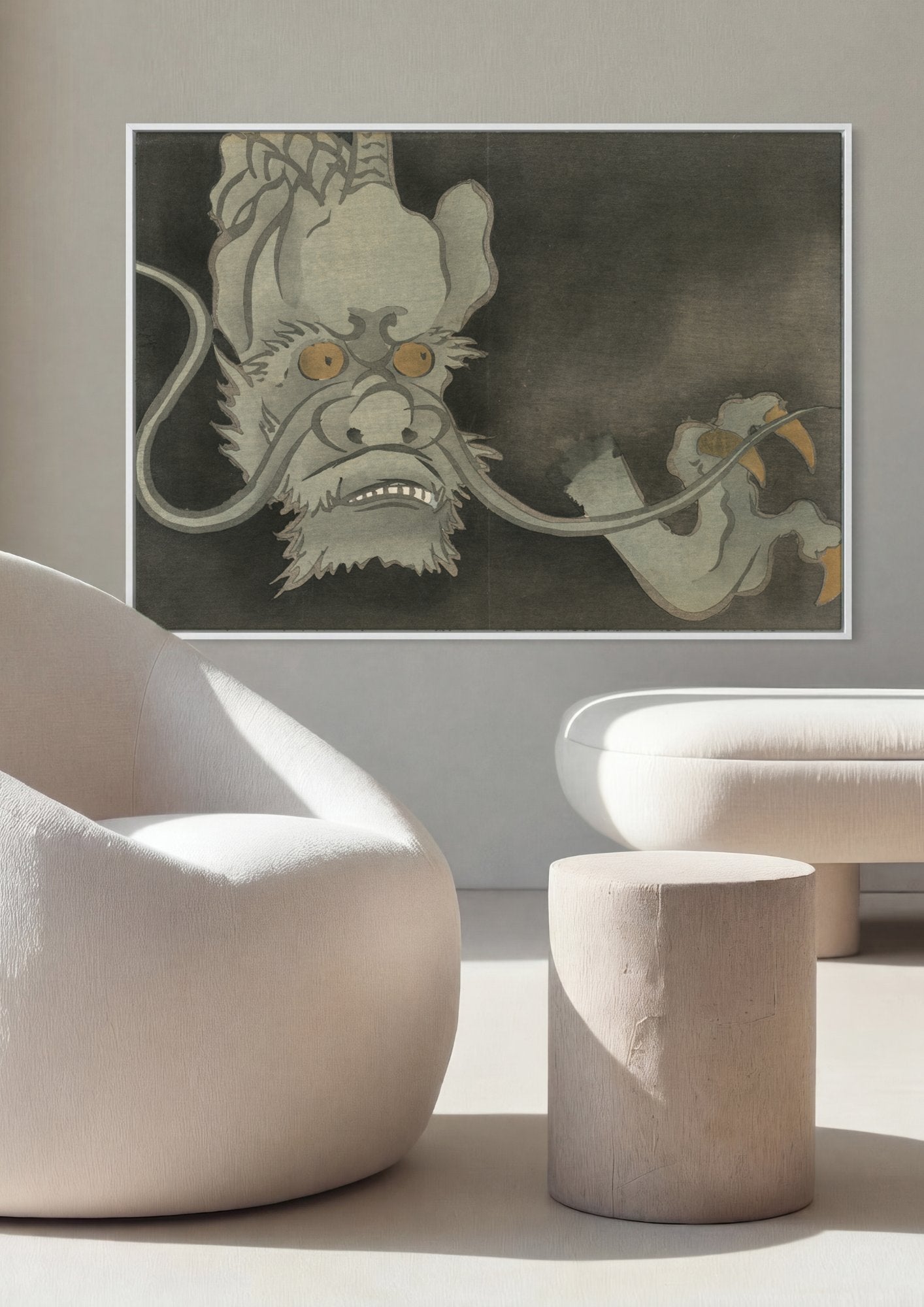Quadro Decorativo Dragão do Mar - Kamisaka Sekka em ambiente decorado