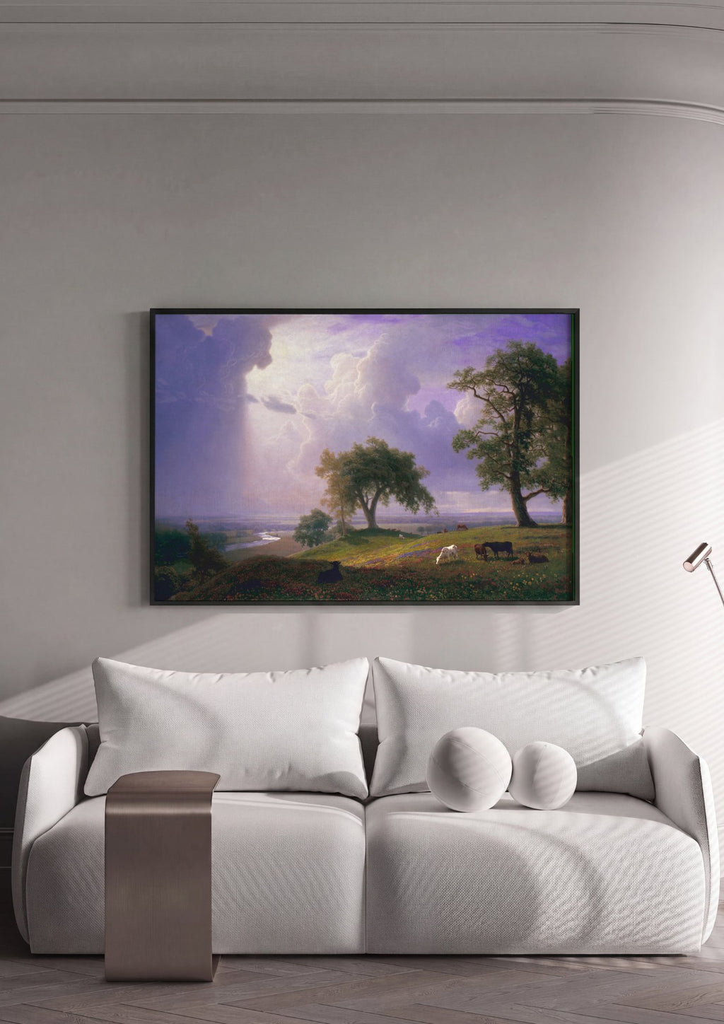 Quadro Decorativo Paisagem com Nuvens - Albert Bierstadt em ambiente decorado