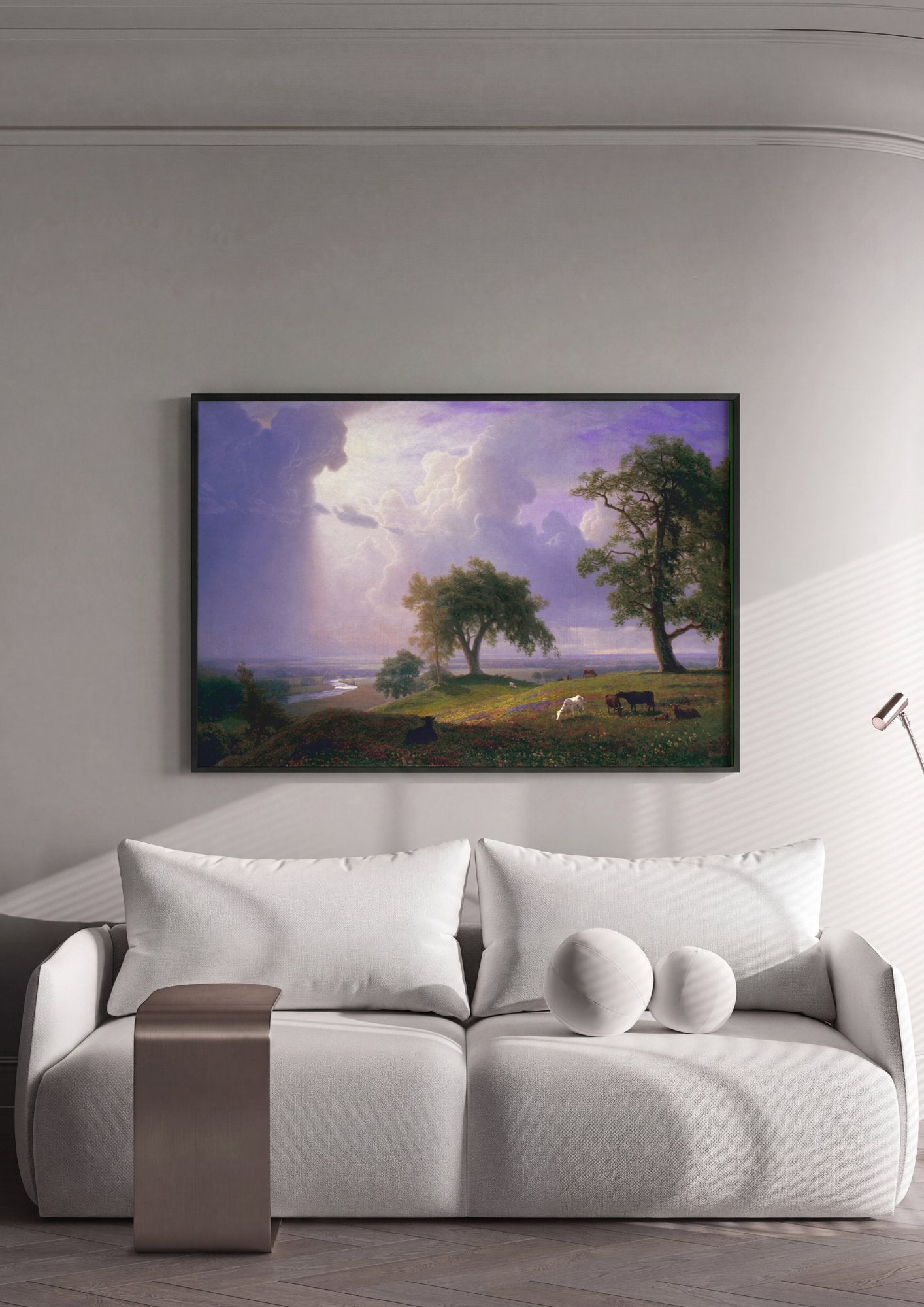 Quadro Decorativo Paisagem com Nuvens - Albert Bierstadt em ambiente decorado