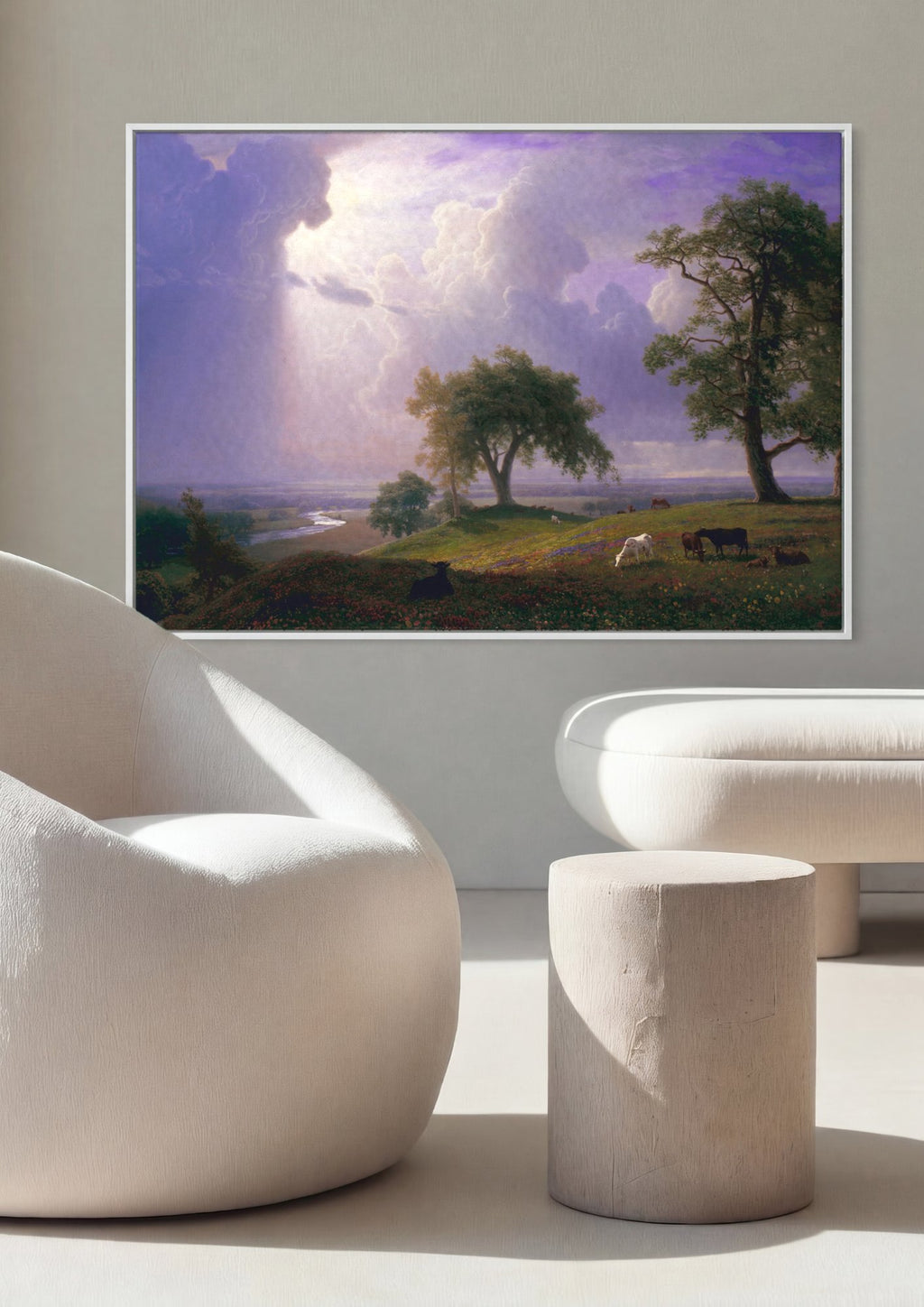 Quadro Decorativo Paisagem com Nuvens - Albert Bierstadt em ambiente decorado