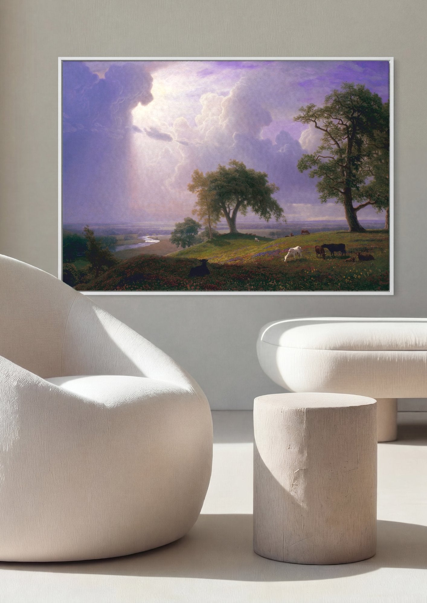 Quadro Decorativo Paisagem com Nuvens - Albert Bierstadt em ambiente decorado