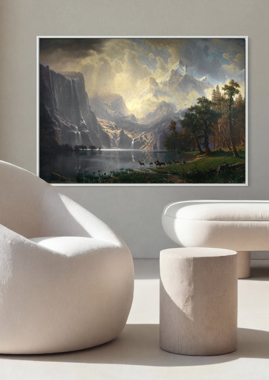 Quadro Decorativo A Luz das Montanhas - Albert Bierstadt em ambiente decorado