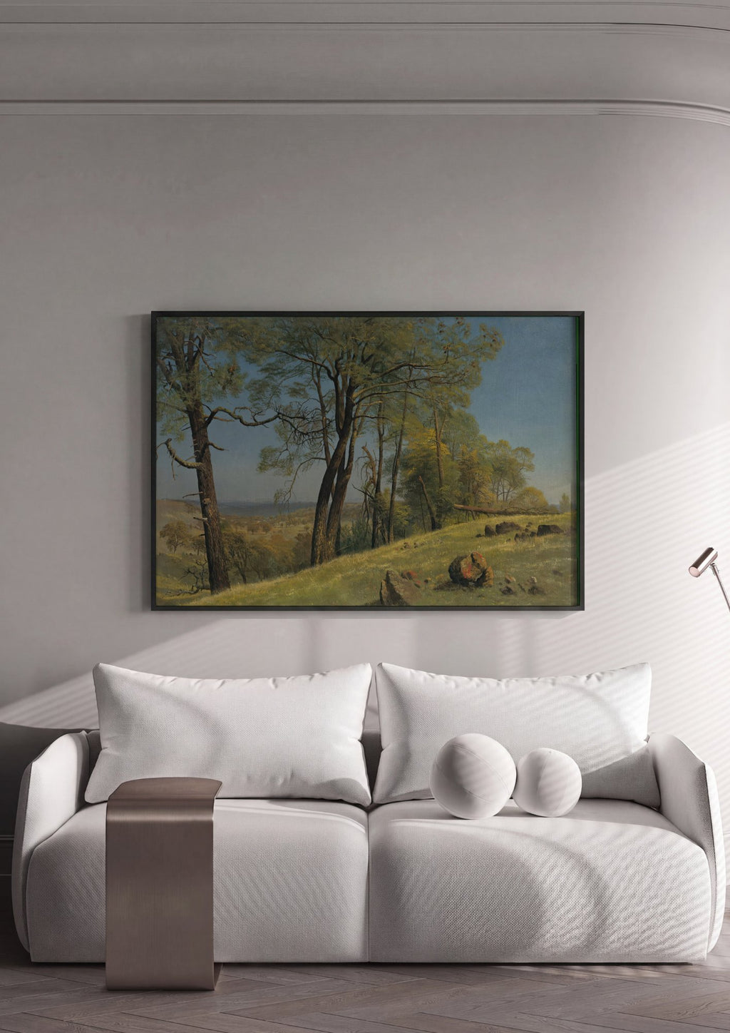 Quadro Decorativo Paisagem Arborizada - Albert Bierstadt em ambiente decorado
