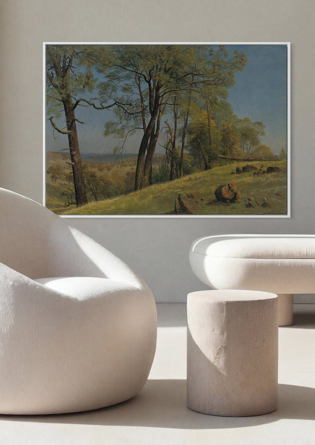 Quadro Decorativo Paisagem Arborizada - Albert Bierstadt em ambiente decorado