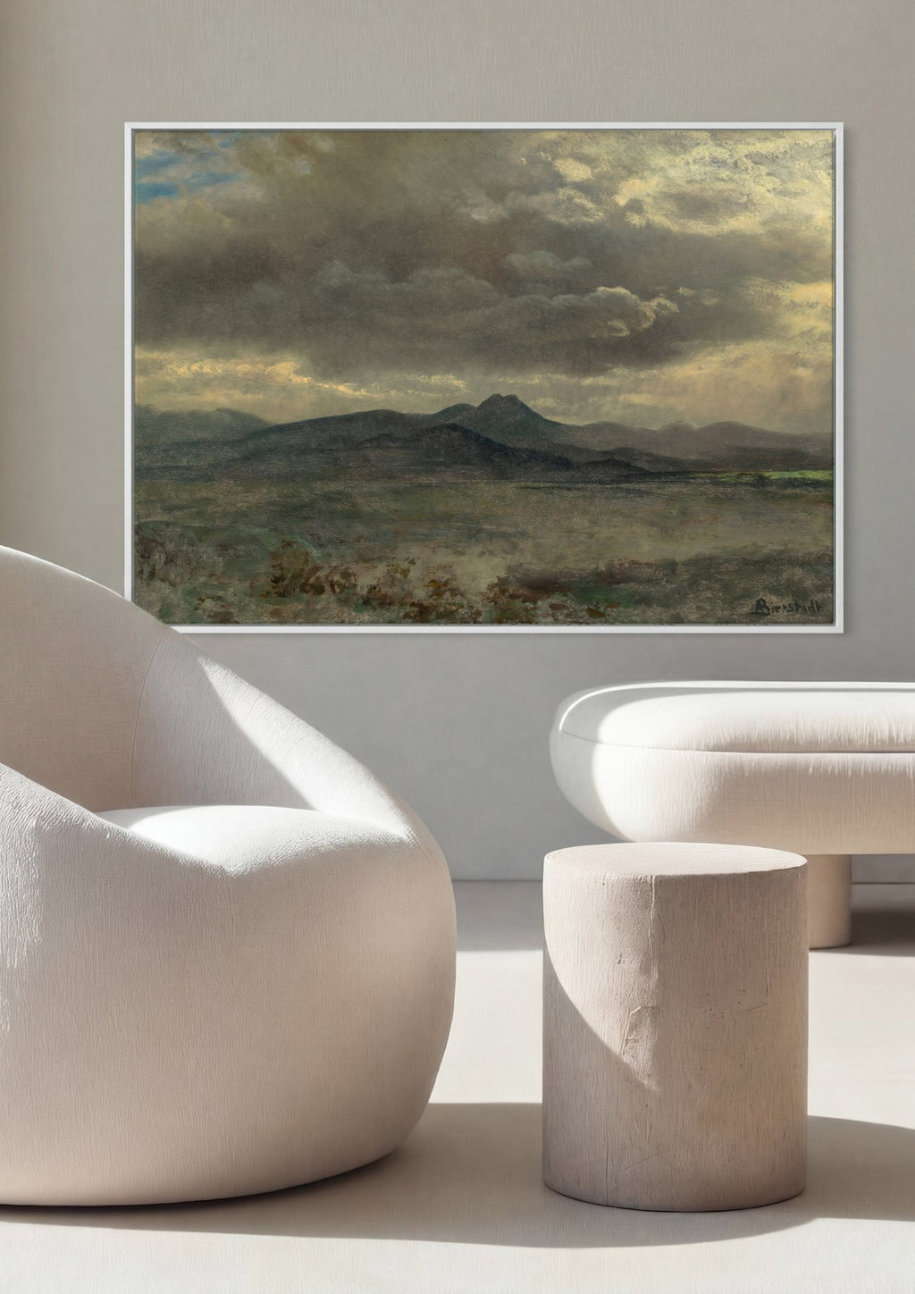 Quadro Decorativo Paisagem com Nuvens - Albert Bierstadt em ambiente decorado