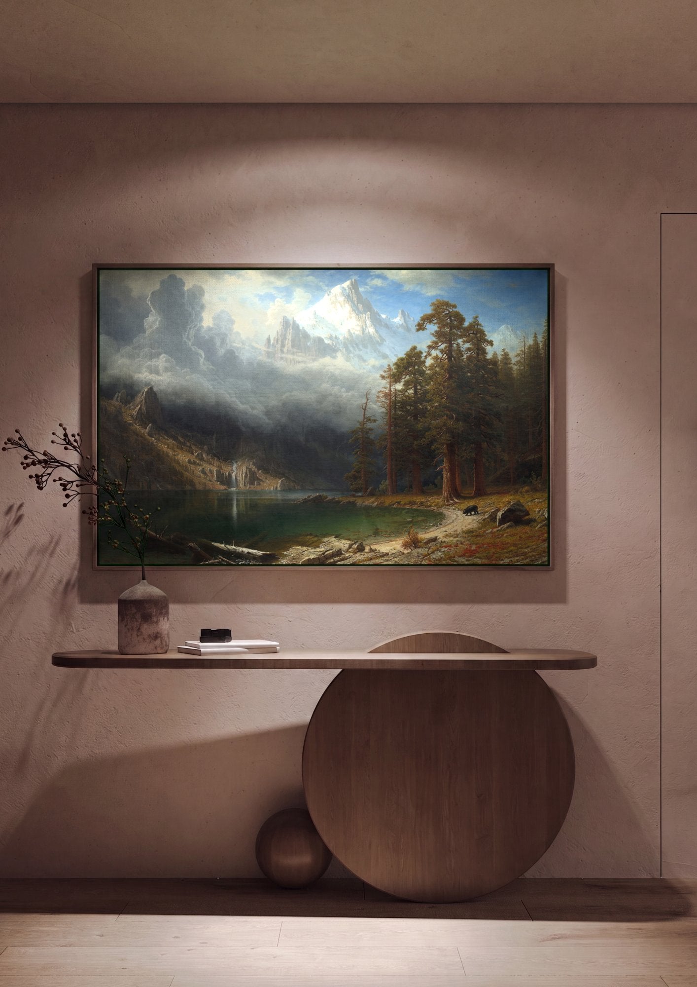 Quadro Decorativo Montanhas Rochosas - Albert Bierstadt em ambiente decorado
