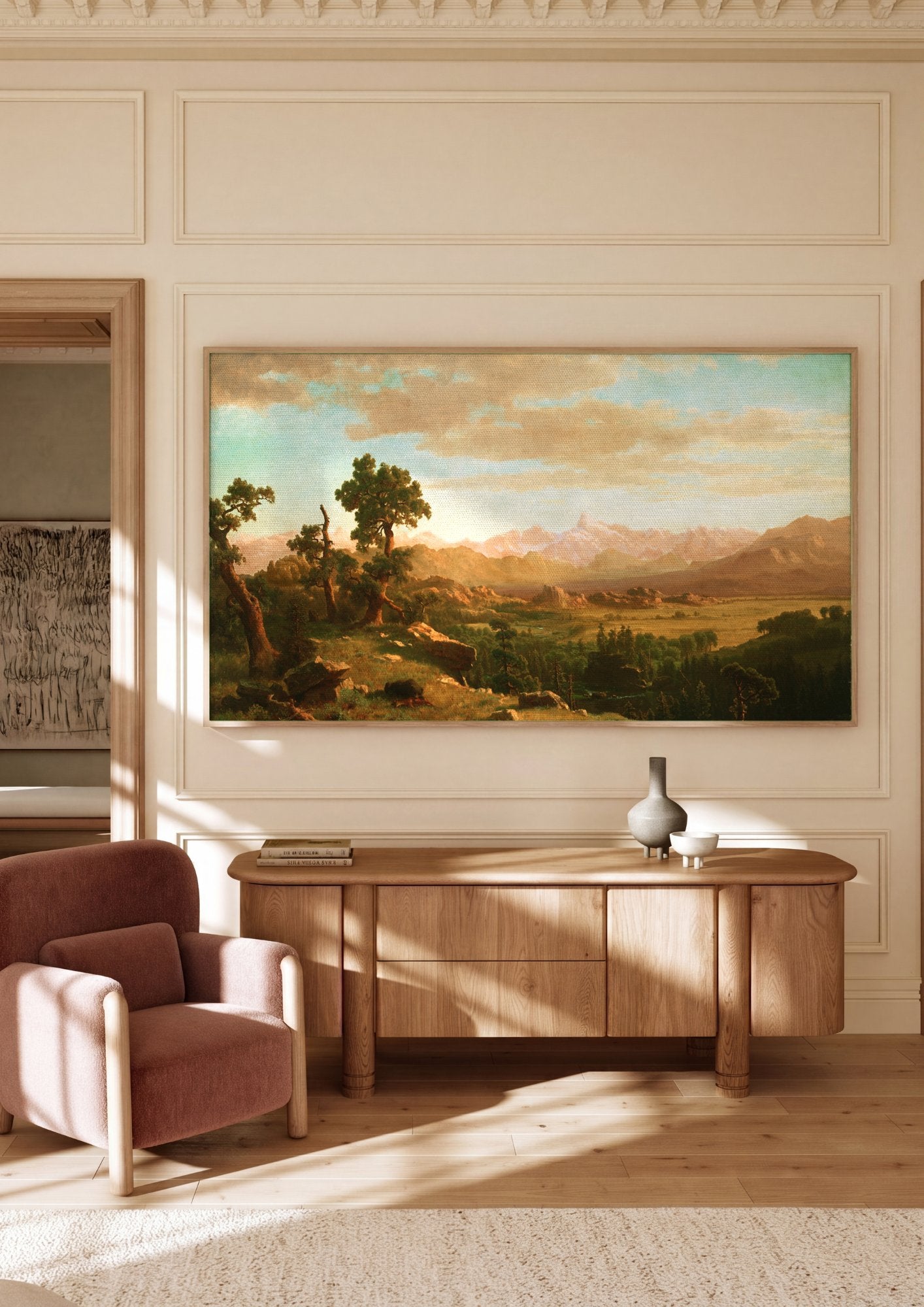 Quadro Decorativo Paisagem Grandiosa - Albert Bierstadt em ambiente decorado