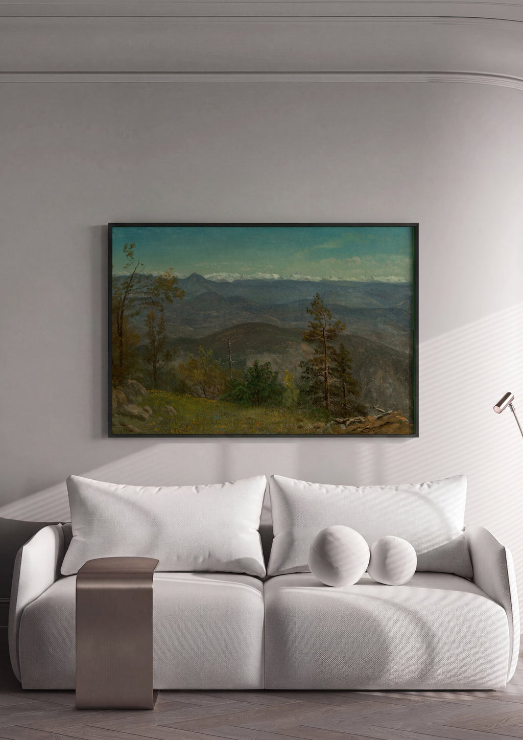 Quadro Decorativo Montanhas Rochosas - Albert Bierstadt em ambiente decorado