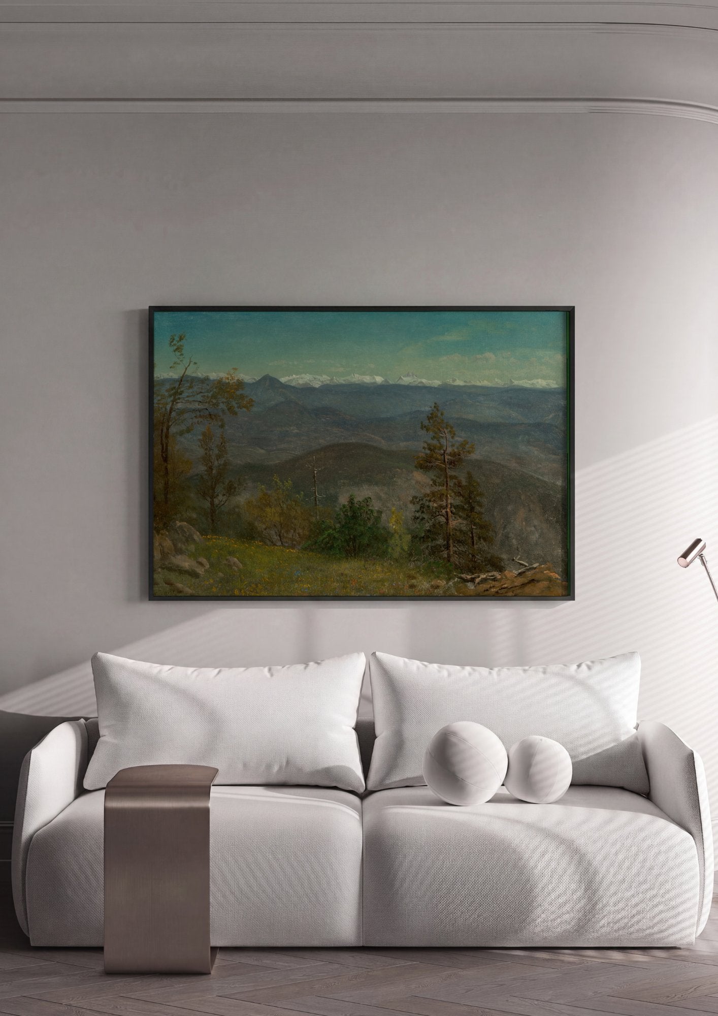 Quadro Decorativo Montanhas Rochosas - Albert Bierstadt em ambiente decorado