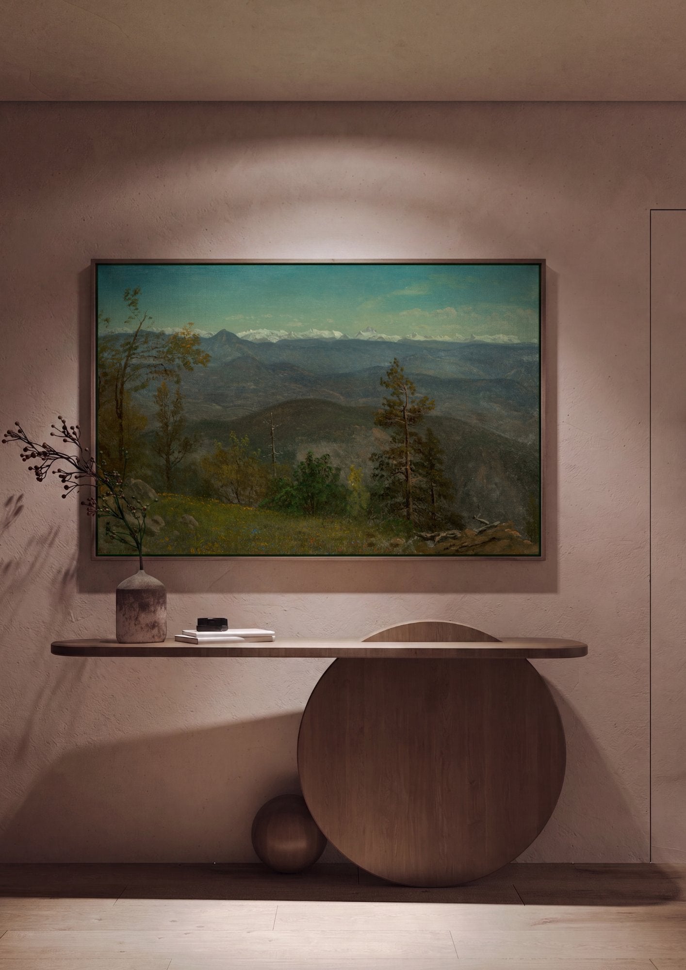 Quadro Decorativo Montanhas Rochosas - Albert Bierstadt em ambiente decorado