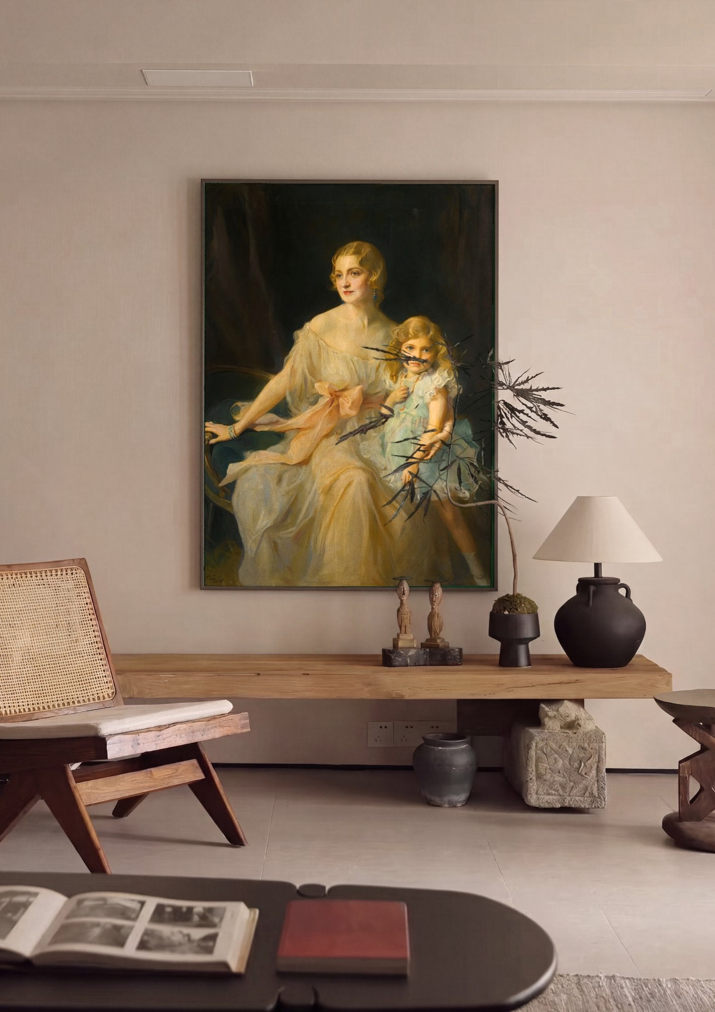 Quadro Decorativo Mãe e Filha - Philip Alexius de László em ambiente decorado
