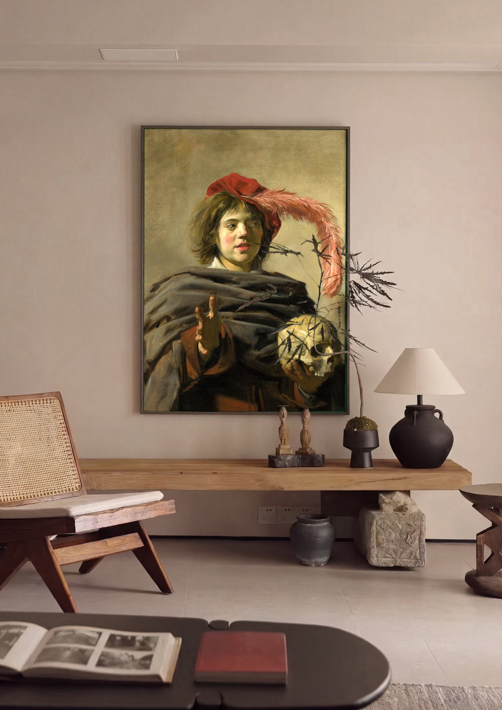 Quadro Decorativo Malle Babbe - Frans Hals em ambiente decorado