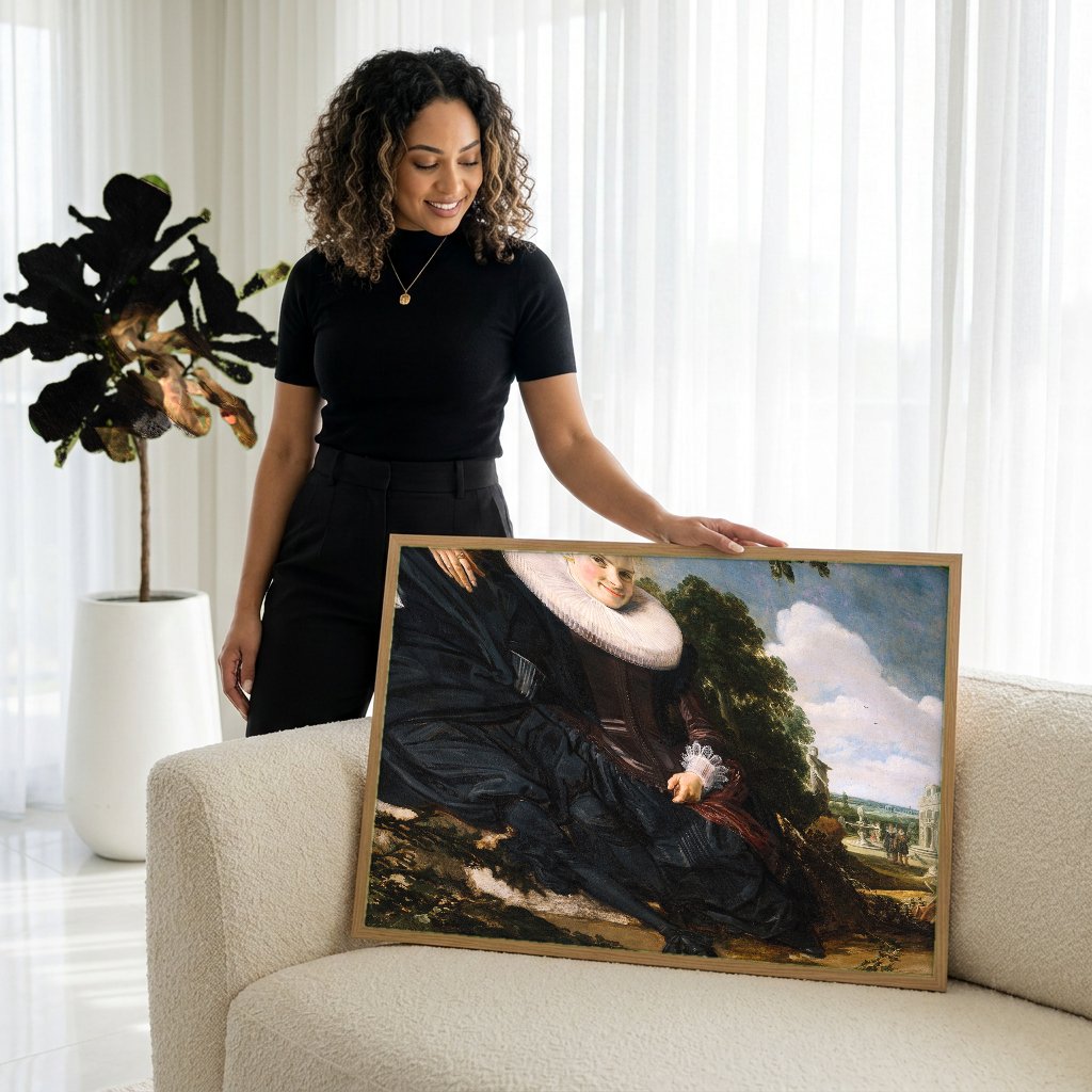 Quadro Decorativo Casal Jovem - Frans Hals com modelo em ambiente