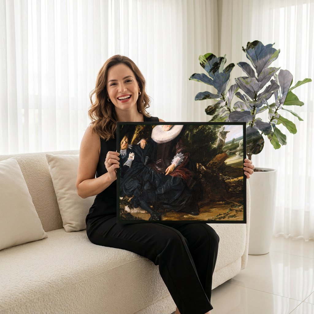 Quadro Decorativo Casal Jovem - Frans Hals com modelo em ambiente